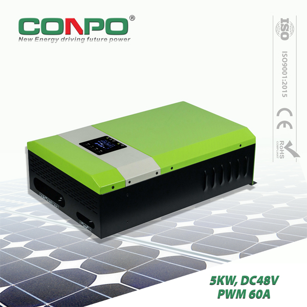 5000W, DC48V, PWM 60A, AC230V, Hybrid Solar Inverter