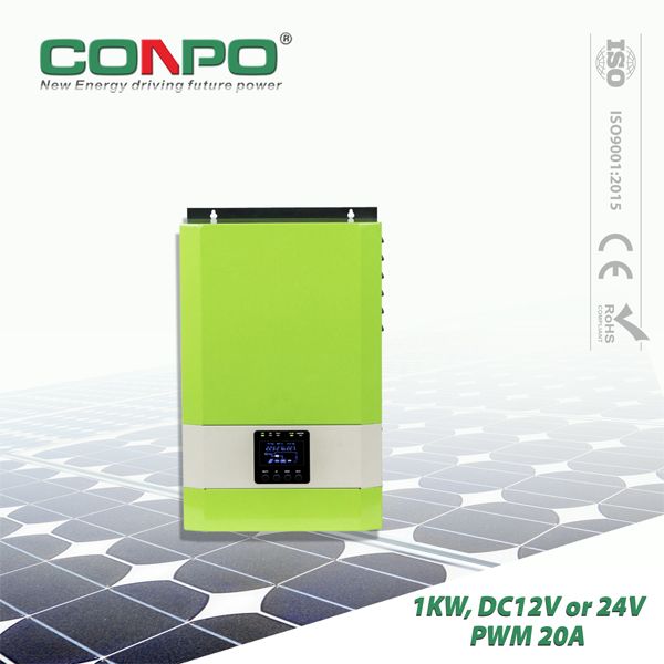 1000W, DC12V or 24V, PWM 20A, AC230V, Hybrid Solar Inverter