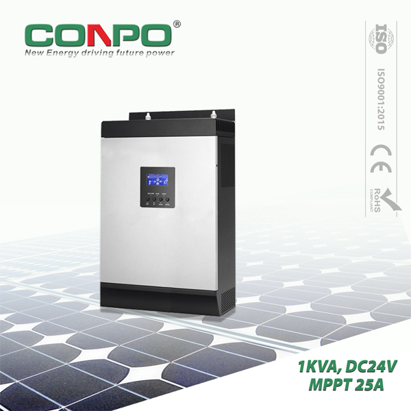 1KVA/800W, DC24V, MPPT 25A, AC230V, Hybrid Solar Inverter