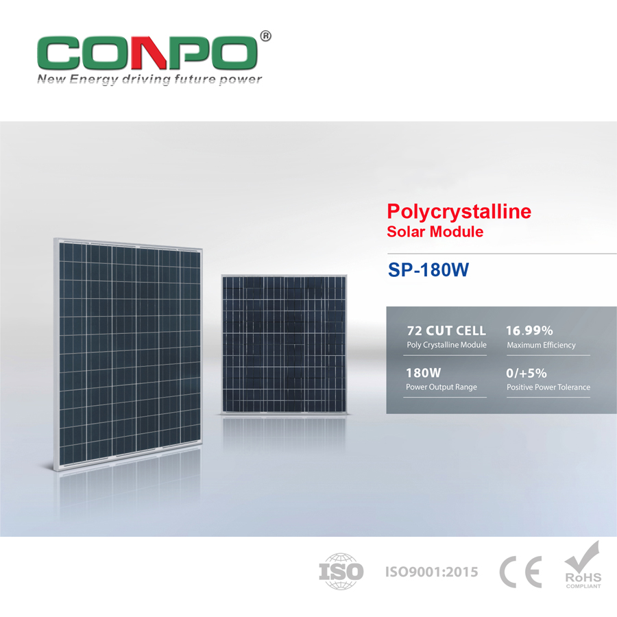180W, 36V, Polycrystalline Solar Panel, PV Module